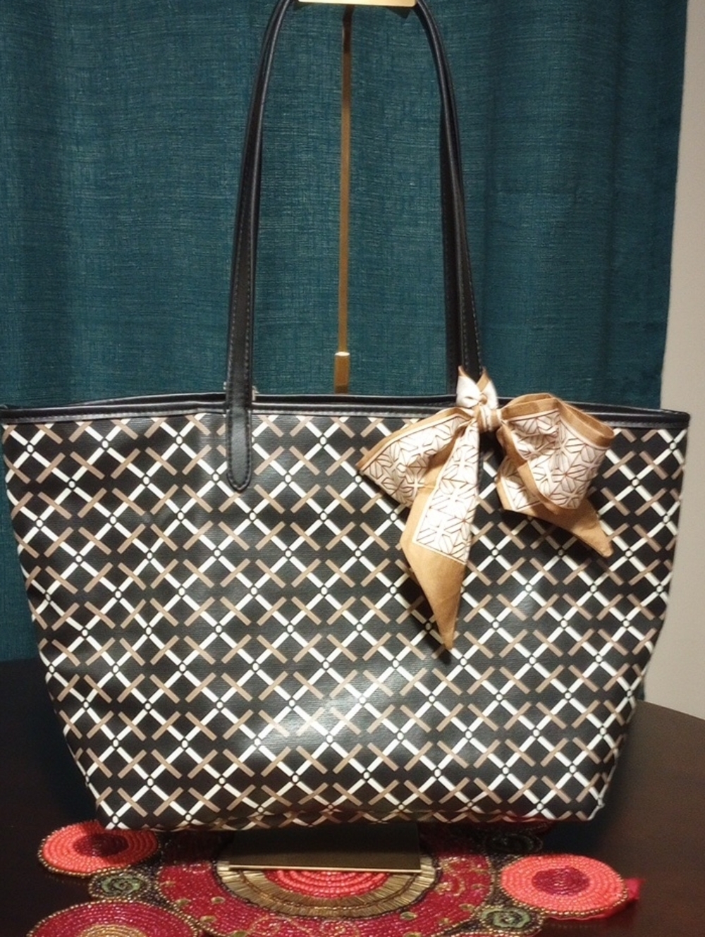 A New Day Monogram Tote w/Bag Scarf